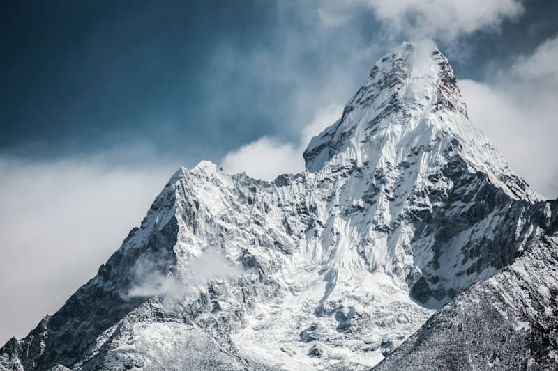 Snow-covered Ama Dablam peak in the Everest region